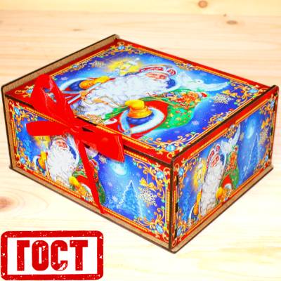 Детский новогодний подарок по ГОСТу в упаковке из дерева 2026 в Пущино
